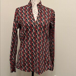 EP Chain Patterned 1/2 Zip Sports Shirt